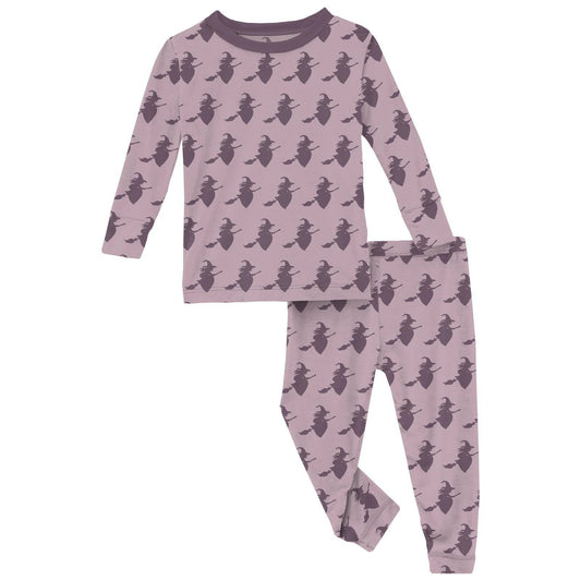 Print Long Sleeve Pajama Set in Sweet Pea Witch