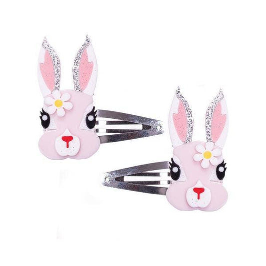 Lilies & Roses NY - Easter Bunny w/ Daisy Pale Pink White Snap Clip