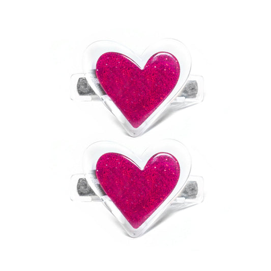 Lilies & Roses Agatha Heart Alligator Clips