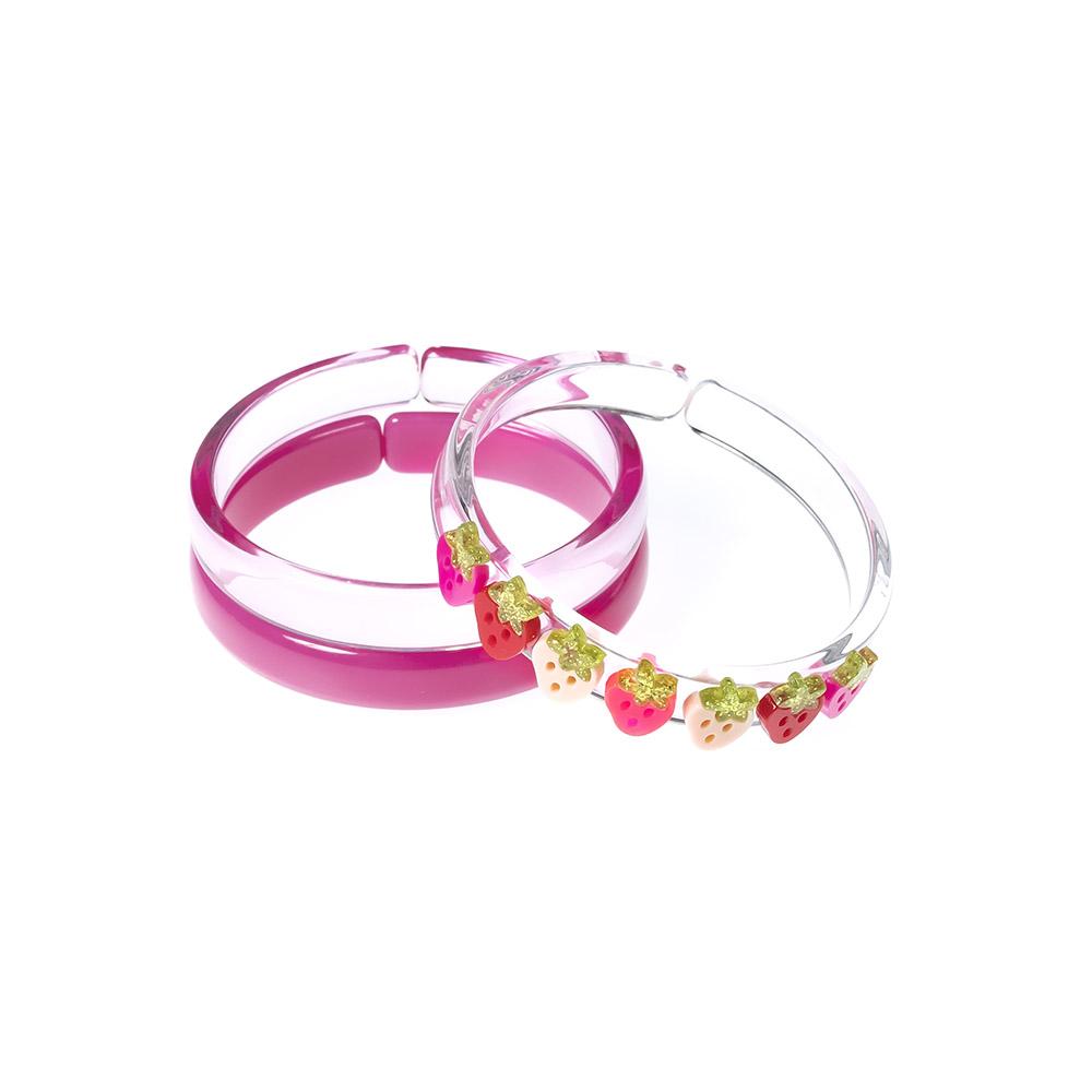 Lilies and Roses Acrylic Bangle Bracelets Set of 3
