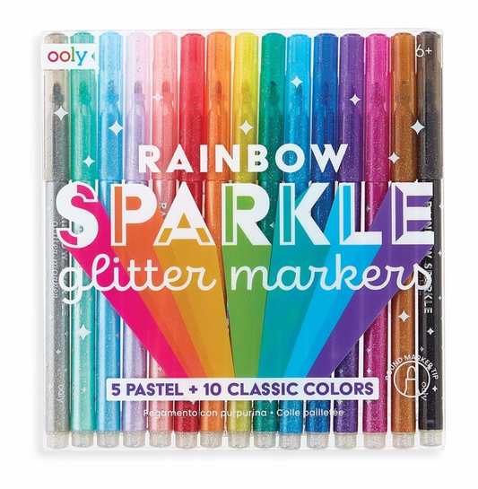 Rainbow Sparkle Glitter Markers