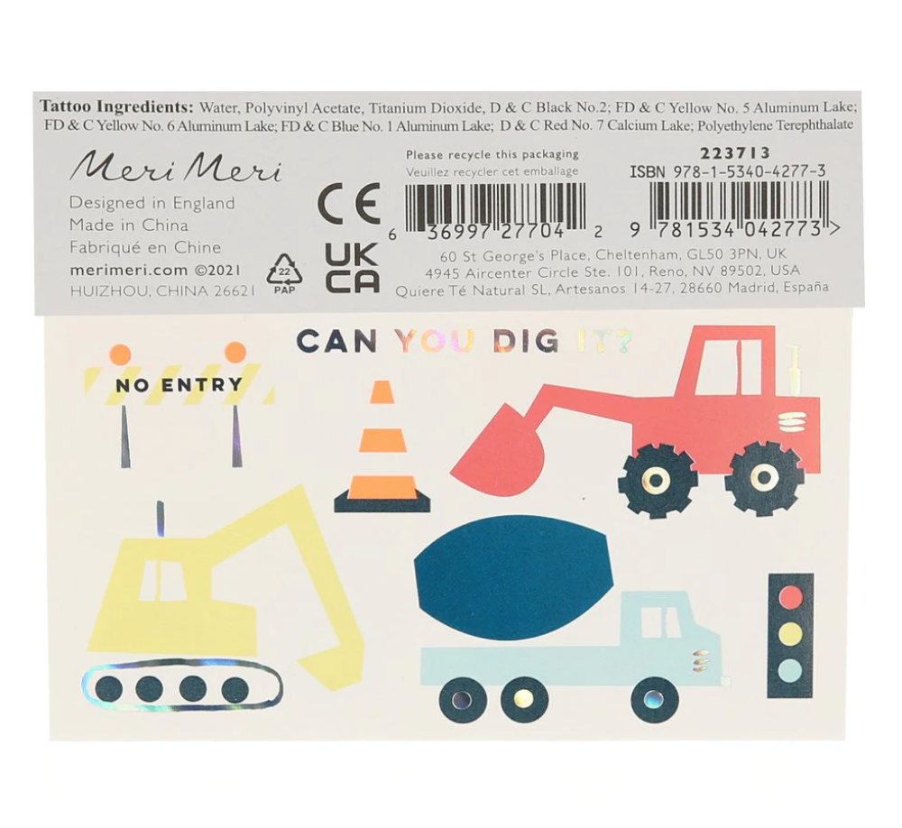 Meri Meri Construction Tattoos