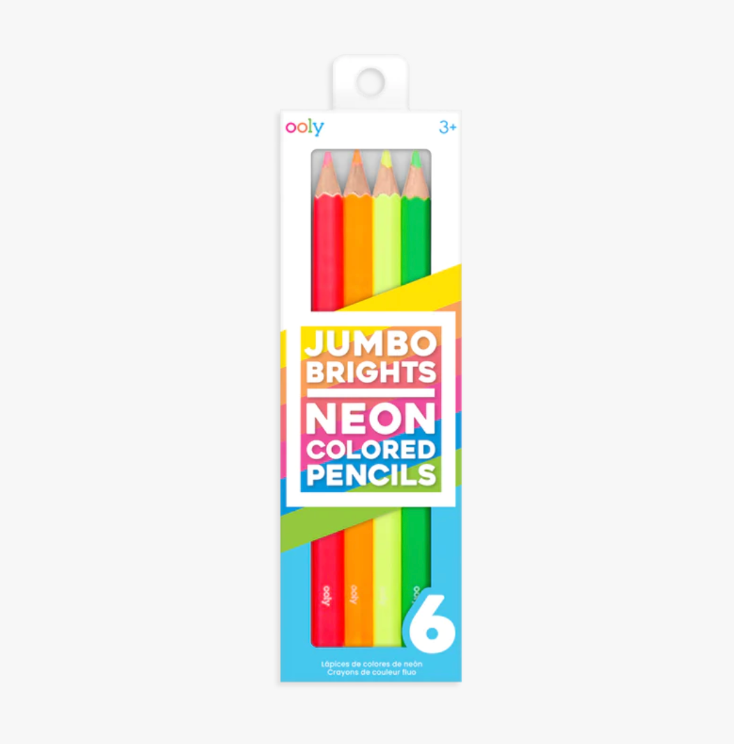 OOLY - Jumbo Brights Neon Colored Pencils - Set of 6