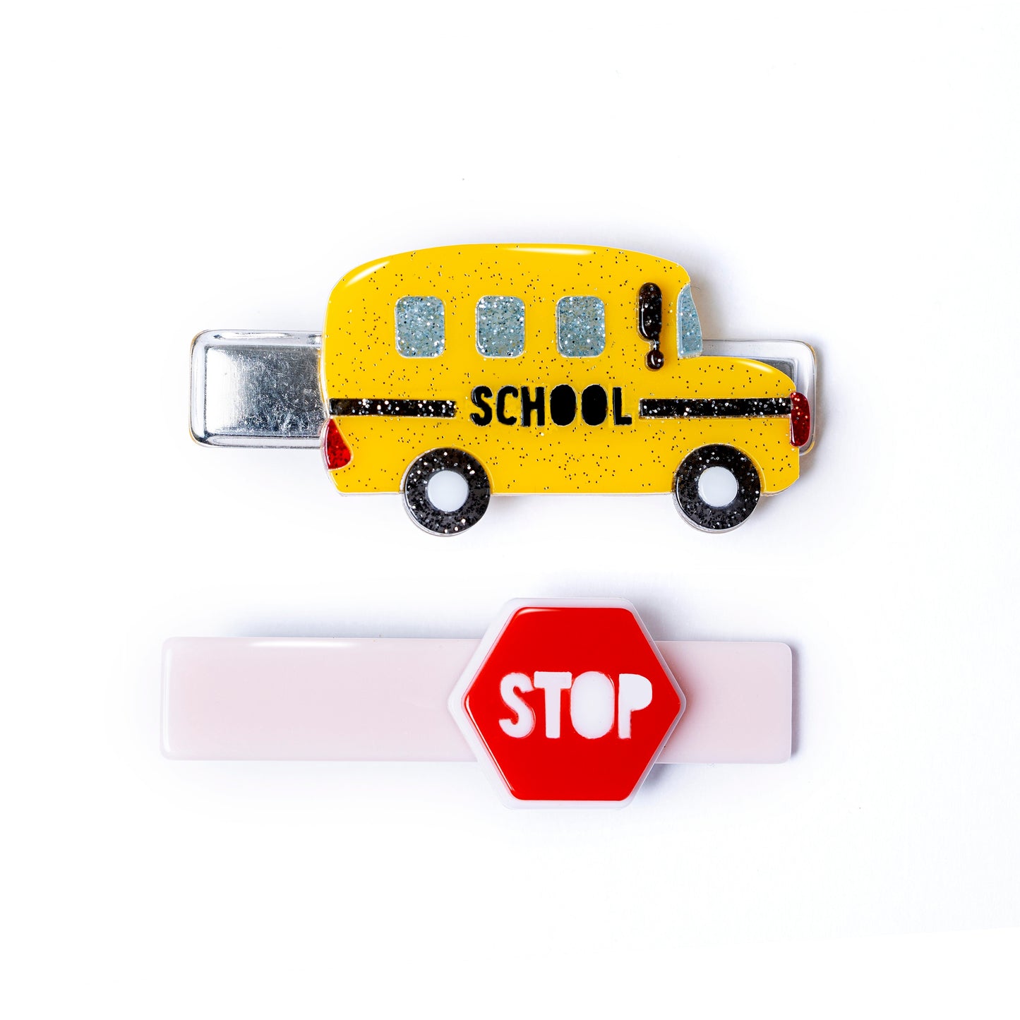 Lilies & Roses School Bus & Stop Sign Clips