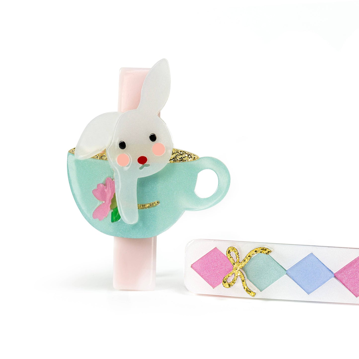 Lilies & Roses NY -Bunny In a Teacup Hair Clips