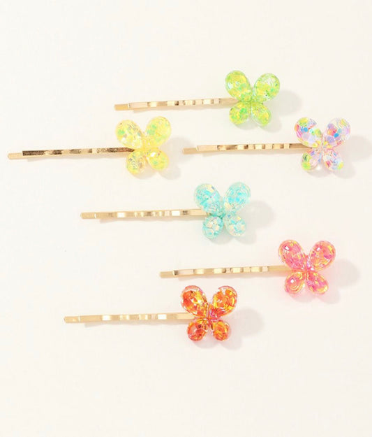 Sparkly Butterfly Hair Clip Pack