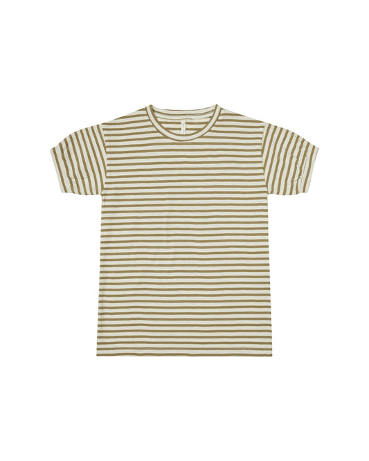Rylee + Cru Jersey Shirt Dress in Olive Stripe