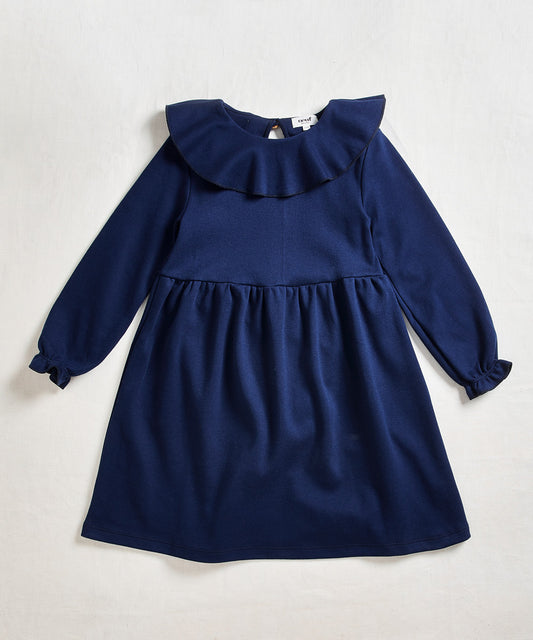 Oeuf Ruffle Collar Dress Indigo