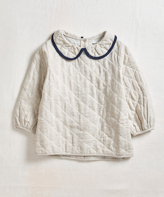 Oeuf Quilted Peter Pan Collar Shirt Cloud